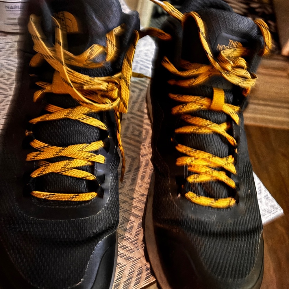 The North Face Black and Yellow Athletic Shoes with Chunky Sole